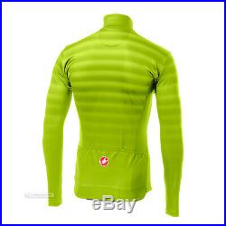 NEW Castelli SCOSSA Thermal Long Sleeve Full Zip Cycling Jersey YELLOW FLUO