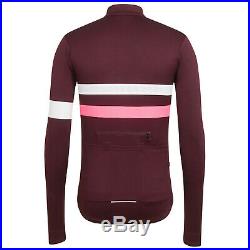 NEW Rapha Men's Cycling Jersey Brevet Burgundy Pink Long Sleeve S XS RCC Hi Vis