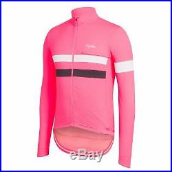 NEW Rapha Men's Cycling Jersey Brevet Pink White Long Sleeve XL RCC Hi Vis
