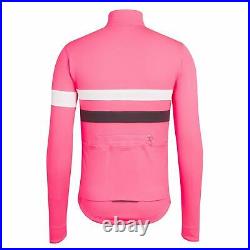 NEW Rapha Men's Cycling Jersey Small S Brevet Pink White Long Sleeve RCC Hi Vis