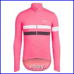 NEW Rapha Men's Cycling Jersey XL Brevet Pink White Long Sleeve RCC Hi Vis