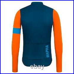 NEW Rapha Men's L Pro Team Training Cycling Jersey Long Sleeves Teal Orange Blue