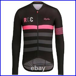 NEW Rapha RCC Men's Cycling Jersey M Pro Team Long Sleeve Midweight Black Pink
