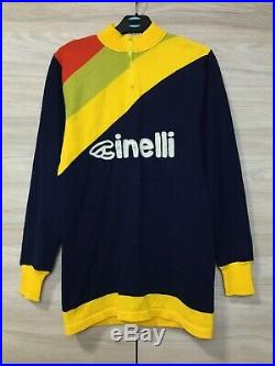 NOS Cinelli Vintage 80s Authentic Cycling Long Sleeve Jersey Maglia Trikot Rare
