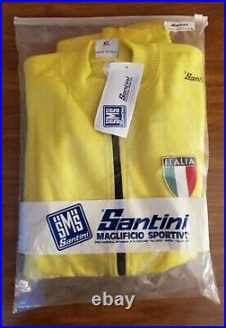 NOS SANTINI vintage wool cycling jersey XL new old stock 80s long sleeve