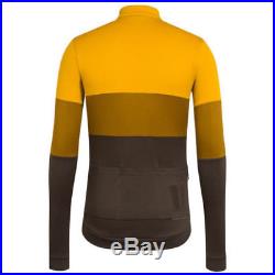 NWT RAPHA Mens Long Sleeve Tricolor Cycling Jersey, X-Large, Gold/Brown
