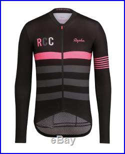 NWT RAPHA Mens RCC PRO Team Long Sleeve Jersey, X-Large, Black/Grey/Pink