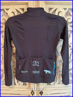 NWT XS Velocio Women's Signature Long Sleeve Cycling Jersey anthracite / blue