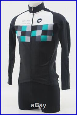 New! Assos Men's Works Team Evo 8 Long Sleeve Cycling Jersey Medium Black/Teal