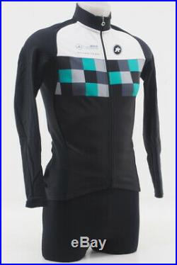 New! Assos Men's Works Team Evo 8 Long Sleeve Cycling Jersey Medium Black/Teal