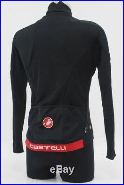 New! Castelli Mens Trasparente Due Wind Long Sleeve Jersey FZ Black Size Medium