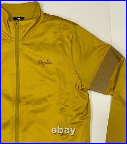 New Gold Rapha Classic Winter Long Sleeve Cycling Jersey Jacket Large Merino
