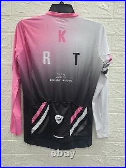 New K. R. T. Pink Panther Long Sleeve Full Zip Cycling Jersey Size Large