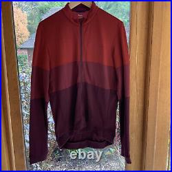 New Maroon Rapha Long Sleeve Tricolour Classic Long Sleeve Cycling Jersey XL