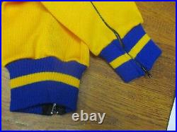 Nos Vintage Full Zip Cycling Track Suit Yellow & Blue Stripes