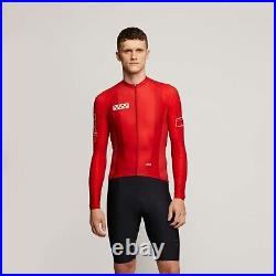 Pedla BOLD Men's LunaHEX Long Sleeve Cycling Jersey UPF 50+ Deep Red