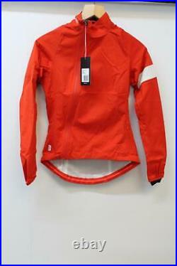 RAPHA Ladies Orange Long Sleeve Collared Zip Cycling Rain Jacket XXS BNWT