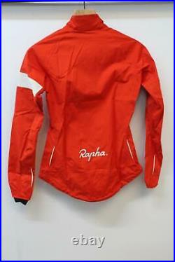 RAPHA Ladies Orange Long Sleeve Collared Zip Cycling Rain Jacket XXS BNWT