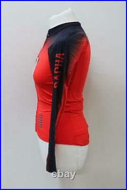 RAPHA Ladies Red Black Pro Team Long Sleeve Aero Zipped Cycling Jersey S BNWT