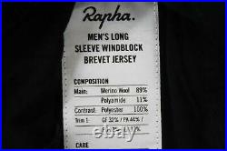 RAPHA Men's Black Reflective Long Sleeve Brevet Windblock Cycling Jersey XS NEW