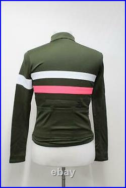 RAPHA Men's Dark Green Wool Blend Long Sleeve Brevet Cycling Jersey XS BNWT