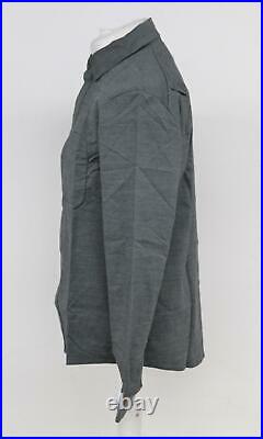 RAPHA Men's Dark Grey Merino Wool Blend Long Sleeve Collared Oxford Shirt M BNWT