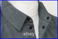 RAPHA Men's Dark Grey Merino Wool Blend Long Sleeve Collared Oxford Shirt M BNWT