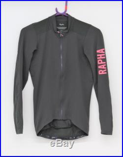 RAPHA Men's Grey & Pink Pro Team Long Sleeve Aero Cycling Jersey Size S NEW