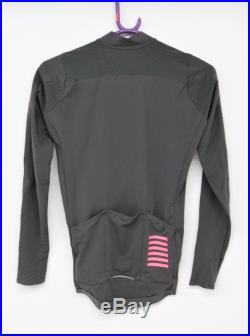 RAPHA Men's Grey & Pink Pro Team Long Sleeve Aero Cycling Jersey Size S NEW