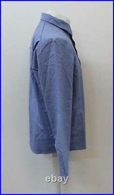 RAPHA Men's Merino Long Sleeve Wool Cotton Cycling Oxford Shirt Blue L BNWT