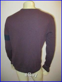 RAPHA Men's Wool Long Sleeve CREW NECK KNIT Sweater Purple Size LARGE