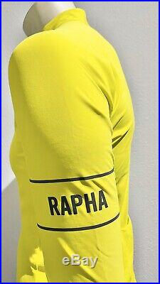 RAPHA PRO TEAM Long Sleeve Thermal Jersey Cycling Race Fit Mens Sz Meduim YELLOW