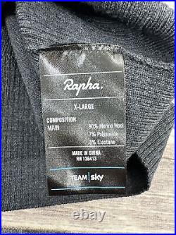 RAPHA Team Sky Long Sleeve Merino Wool Cycling Jersey Mens Size XL 1/4 Zip RARE