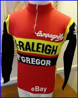 RARE 70's T. I. RALEIGH MC GREGOR CAMPAGNOLO WOOL LONG SLEEVE CYCLING JERSEY