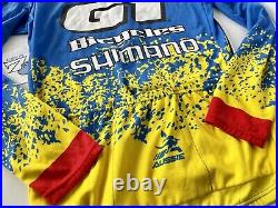 RARE Vintage 90s cycling GT Bicycles MTB bike Shimano abstract jersey Sz. L BMX