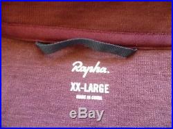 Rapha Brevet Long Sleeve Merino Wool Cycling Jersey, Burgundy Size XXL New