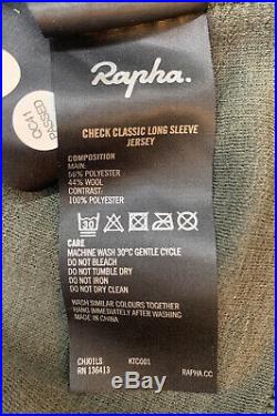 Rapha Classic Check Long Sleeve Jersey Dark Green Black Large Brand New With Tag