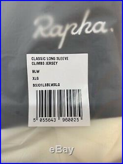 Rapha Classic Long Sleeve Climbs Jersey Black White X Large Brand New With Tag