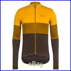 Rapha Classic Long Sleeve Tricolour Jersey Old Gold Size Medium BNWT