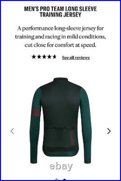 Rapha Cycling Pro Team Training Jersey Long Sleeve Green Size Medium Sold Out