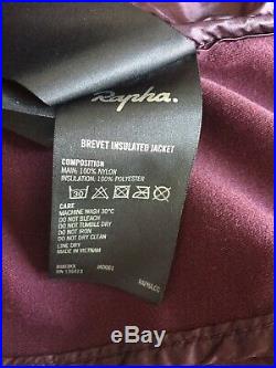 Rapha Insulated Brevet Jersey Long Sleeve Size M Medium Maroon Color