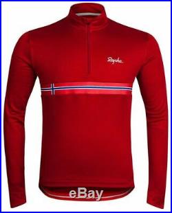 Rapha Long Sleeve Country Jersey Norway BNWT Size XL in Red Brand New 2013 Rare