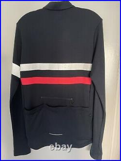 Rapha Men's Cycling Brevet Marino Wool Jersey XL Long Sleeve RCC Navy Blue