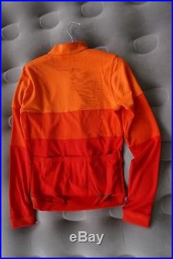 Rapha Mens Medium Tricolour Cycling Jersey Orange Long Sleeves New Medium Wool