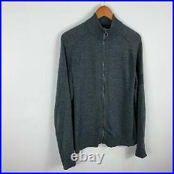 Rapha Mens Merino Wool Track Cycling Top Size XL Grey Long Sleeve Full Zip