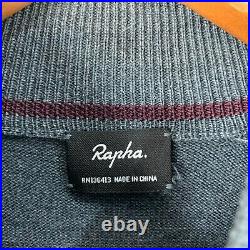 Rapha Mens Merino Wool Track Cycling Top Size XL Grey Long Sleeve Full Zip