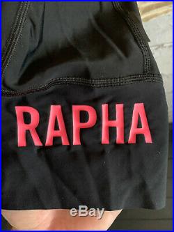 Rapha Mens Pro Team Bib Shorts II LONG Black / Pink Size Small