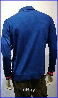 Rapha Merino Polo Long Sleeve Half Zip Sweater Men's Large Blue NWT