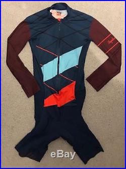 Rapha Navy/Red Cross Long Sleeve Aerosuit. Size Small