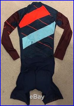 Rapha Navy/Red Cross Long Sleeve Aerosuit. Size Small